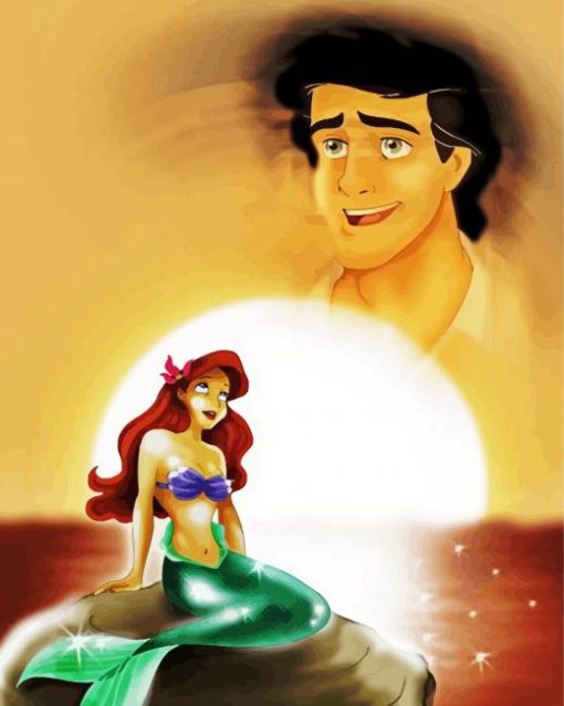 Prince Eric And Mermaid Paint By Numbers