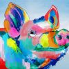 Rainbow Colorful Pig paint by number