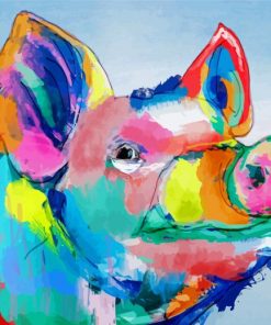 Rainbow Colorful Pig paint by number