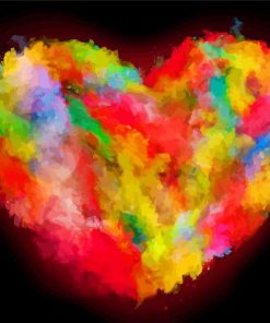 Rainbow Smoke Heart Paint By Numbers