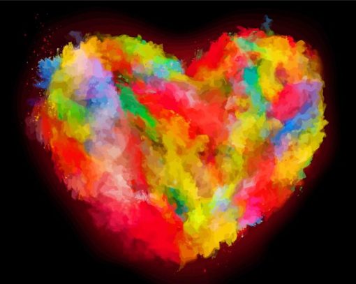 Rainbow Smoke Heart Paint By Numbers