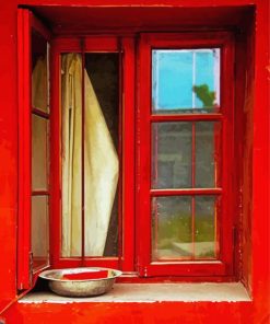 Red Window Paint By Number