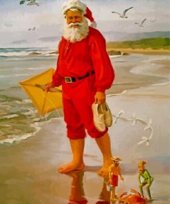 Santa Claus In Beach Paint By Numbers