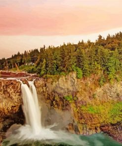 Snoqualmie Falls Landscape paint by number