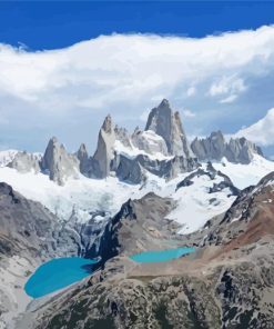 Snowy Fitz Roy Mountain In South America Paint By Number