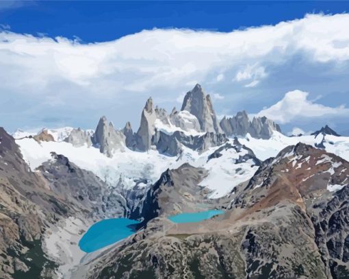 Snowy Fitz Roy Mountain In South America Paint By Number