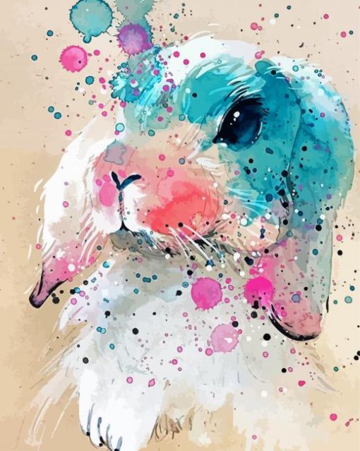 Splatter Rabbit Paint By Number