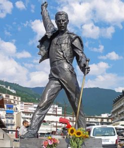 Statue Of Freddie Mercury In Montreux paint by number