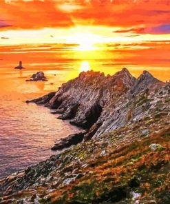 Sunset At Pointe Du Raz France paint by number