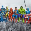 The Marvel Superheroes On Skyscraper Paint By Numbers