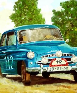 Vintage Blue Skoda Car paint by number