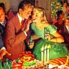 Vintage Christmas Dinner Party paint by number