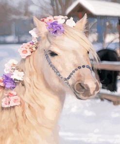 Welsh Pony With Flowers Paint By Numbers