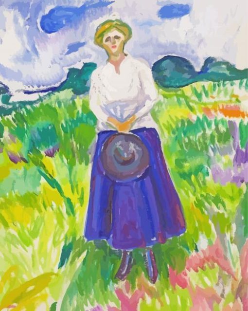 Woman In Meadow Art Paint By Numbers