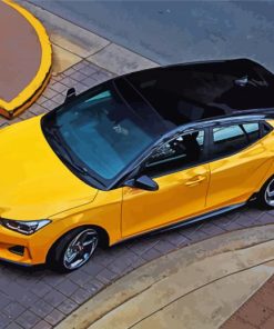 Yellow Hyundai Veloster Paint By Numbers