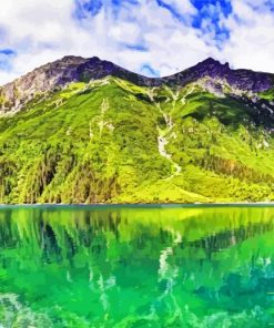 Zakopane Mountains Water Reflection paint by number