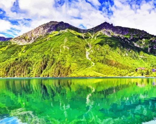 Zakopane Mountains Water Reflection paint by number