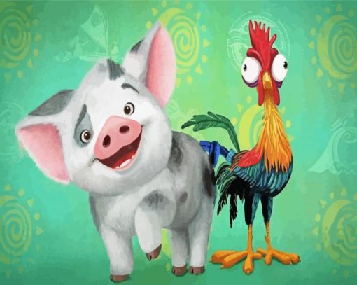 Aesthetic Hei Hei And Pua Paint By Numbers