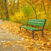 Autumn Fall Season Park Bench paint by number