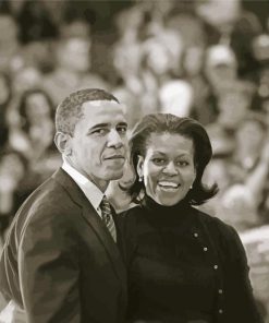 Black And White Barack And Michelle Paint By Numbers