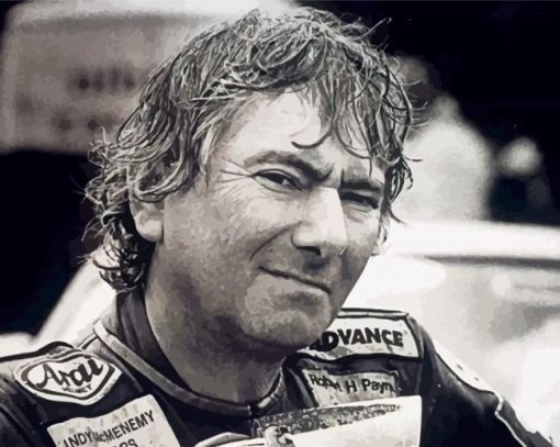 Black And White Joey Dunlop Paint By Numbers