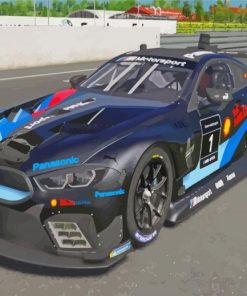 Black Bmw M8 Gte Cartoon Paint By Numbers