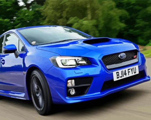 Blue Subaru Wrx Paint By Numbers