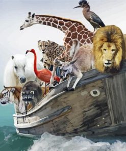 Boat And Animals paint by number