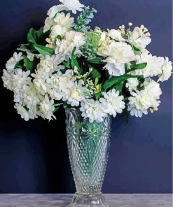 Bouquet Of White Flower Vase paint by number