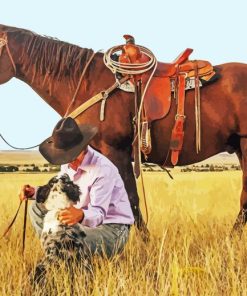 Brown Ranch Horse paint by number