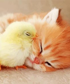 Chick And Kitten paint by number