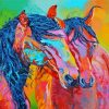 Colored Couple Horses Paint By Numbers