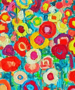 Colorful Abstract Wildflower paint by number