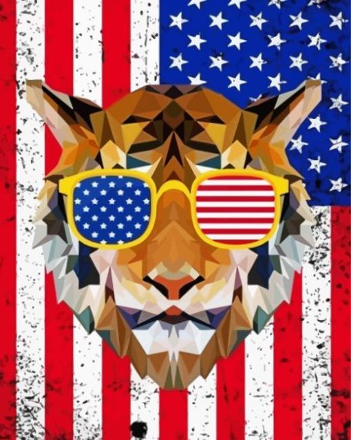 Cool Patriotic Tiger Paint By Number