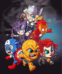 Cute Kids Marvel paint by number