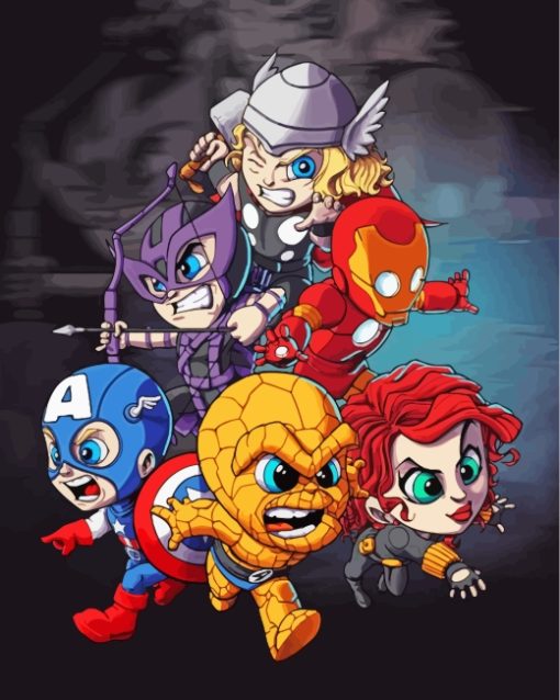 Cute Kids Marvel paint by number