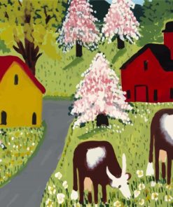 Farm Cows By Maud Lewis Paint By Numbers