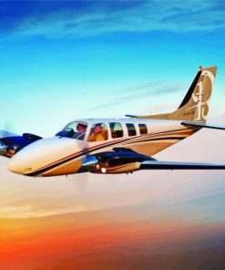 Flying Beechcraft Plane Paint By Numbers