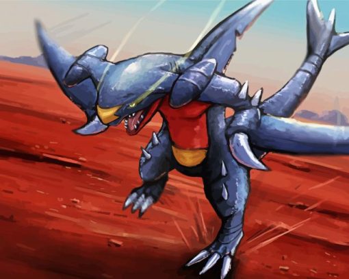 Garchomp pokemon Go Paint By Numbers