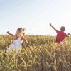 Girl And Boy Running Through Field Paint By Number