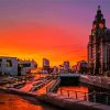 Liverpool City Sunset paint by number