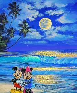 Mickey And Minnie Watching Moon paint by number