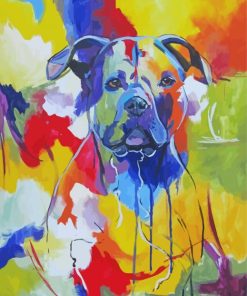 Pitbull Dog Abstract Paint By Numbers