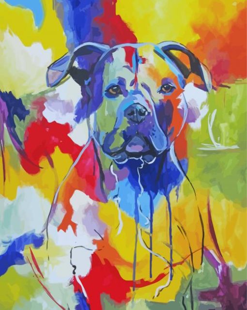 Pitbull Dog Abstract Paint By Numbers