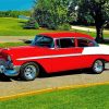 Red Chevy 56 Car paint by number