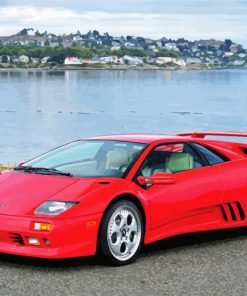 Red Lamborghini Diablo Paint By Numbers