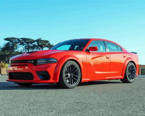 Red Sodge Charger paint by number