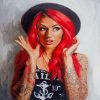 Red Haired Tattooed Woman Art Paint By Numbers