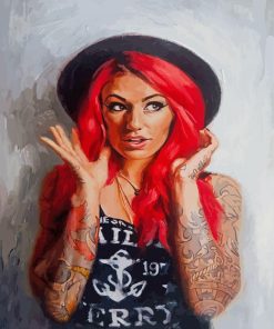 Red Haired Tattooed Woman Art Paint By Numbers