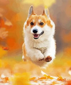 Running Dog In Autumn Paint By Numbers